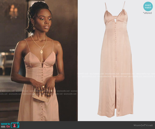 Jonathan Simkhai Anja Slip Dress worn by Zenzi Fullington (Ashleigh Murray) on Tom Swift
