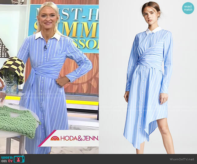 Jonathan Simkhai Asymmetric Oxford Wrap Dress