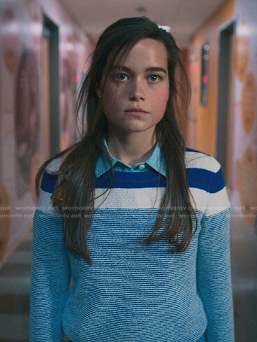 Juliette’s blue striped sweater on First Kill