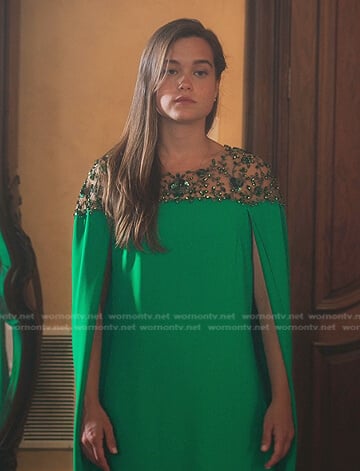 Juliette’s green cape dress on First Kill
