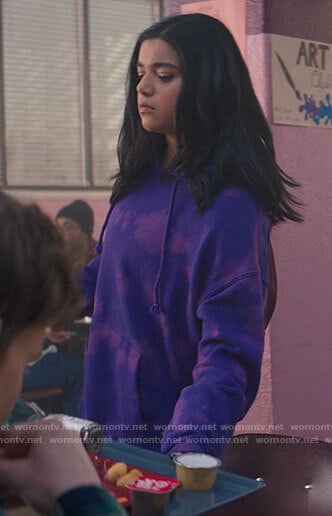 Kamala’s purple tie dye hoodie on Ms. Marvel