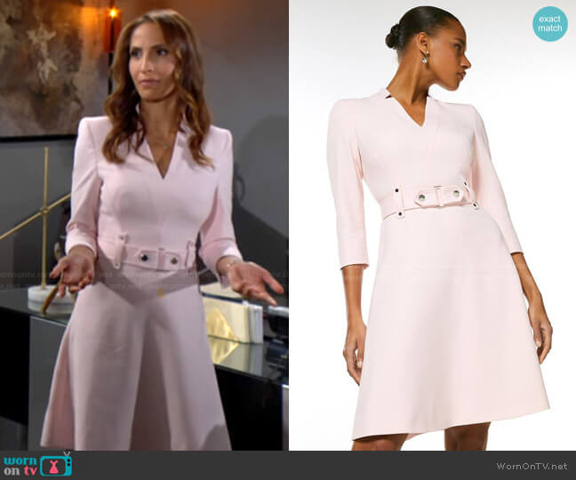 Karen Millen Forever Cinch Waist A-Line Dress worn by Lily Winters (Christel Khalil) on The Young and the Restless