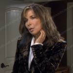 Kate’s black velvet blazer on Days of our Lives