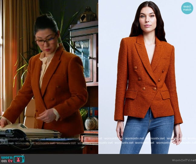 L'Agence Kenzie Tweed Blazer worn by Sherri Kansky (Ruthie Ann Miles) on All Rise