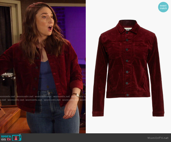 L'Agence Celine Velvet Jacket worn by Dawn Solano (Sara Bareilles) on Girls5eva