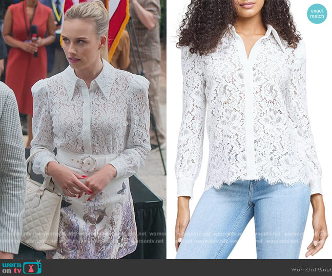L'Agence Jenica Lace Blouse worn by Elinor (Gracie Dzienny) on First Kill