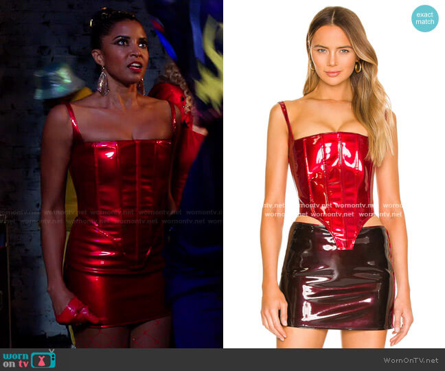 LaQuan Smith Corset Bustier worn by Wickie Roy (Renée Elise Goldsberry) on Girls5eva