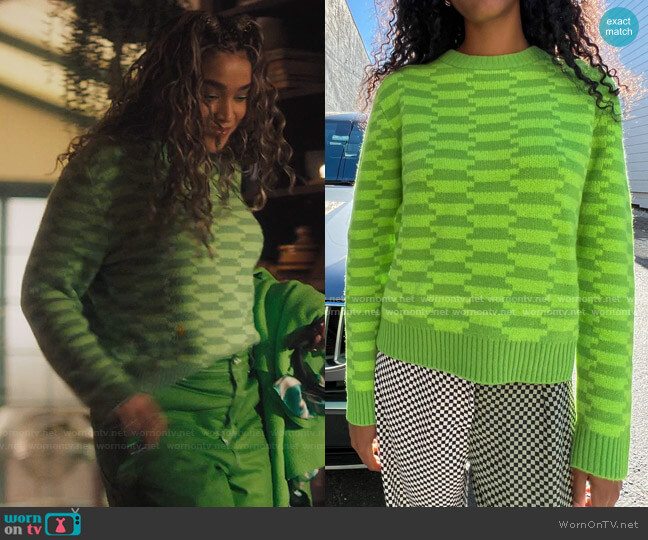 Zara Textured Blazer Dress in Neon Green worn by Mikaela Danso (Lucy Barrett) on Charmed
