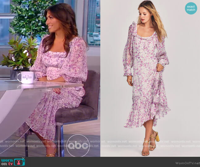LoveShackFancy Julio Silk Midi Dress worn by Alyssa Farah Griffin on The View