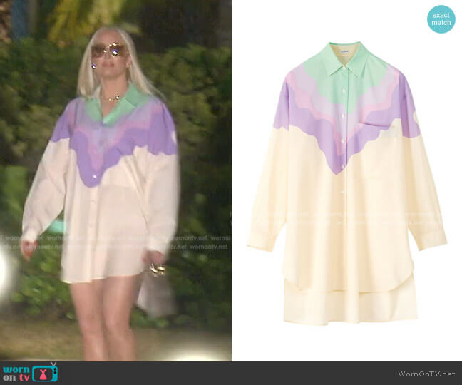 Loewe Wool Printed Gradient Shirt worn by Erika Jayne on The Real Housewives of Beverly Hills
