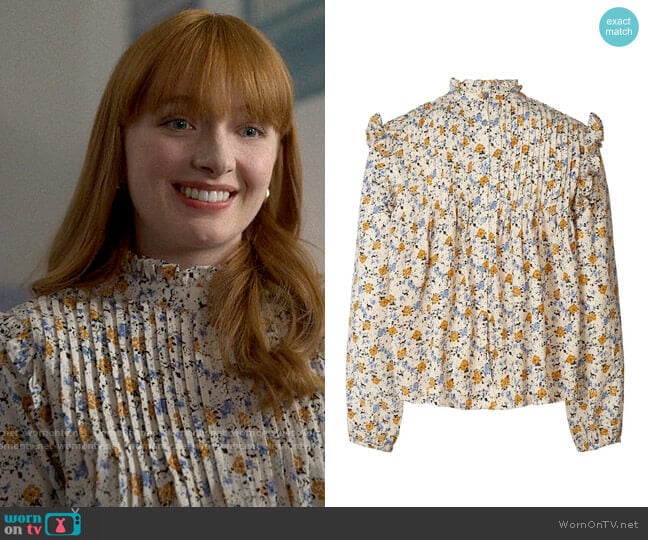Lollys Laundry Kalle Floral Shirt worn by Chloe Fairbourne (Poppy Gilbert) on Chloe
