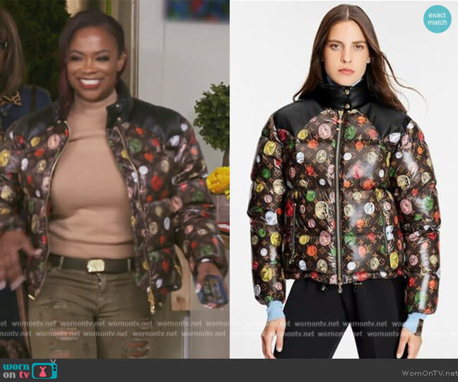Louis Vuitton Cameio and Coin Down Jacket worn by Kandi Burruss on The Real Housewives of Atlanta