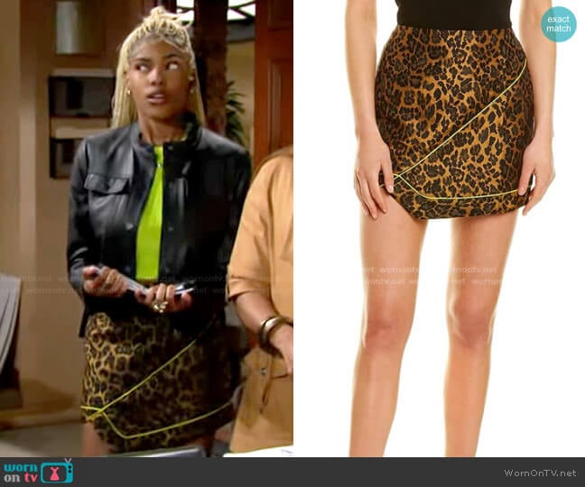 For Love and Lemons Benny Skirt worn by Paris Buckingham (Diamond White) on The Bold and the Beautiful