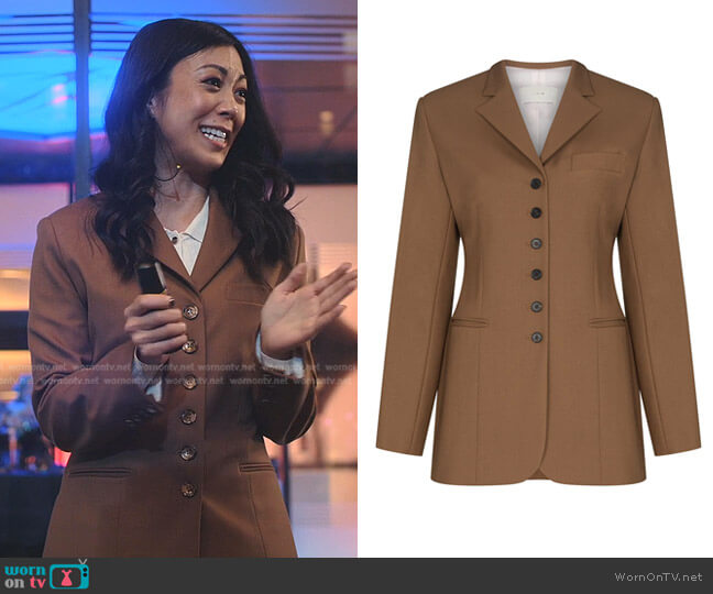 LVIR Single-Breasted Slim-Cut Blazer worn by Claire Cormier (Brittany Ishibashi) on Tom Swift