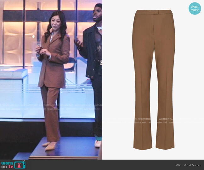 LVIR Slim-Fit High-Waisted Trousers worn by Claire Cormier (Brittany Ishibashi) on Tom Swift