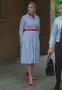 Margo’s red embellished pumps on First Kill