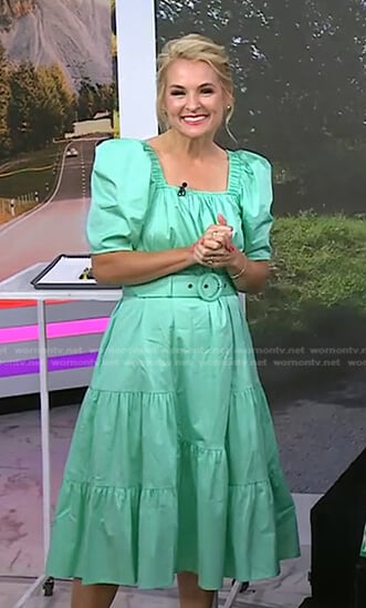 Meaghan B Murphy’s green belted midi dress on Today