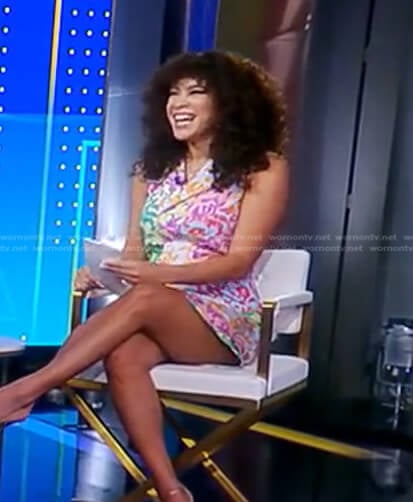 Megan Ryte’s mixed print mini dress on Good Morning America