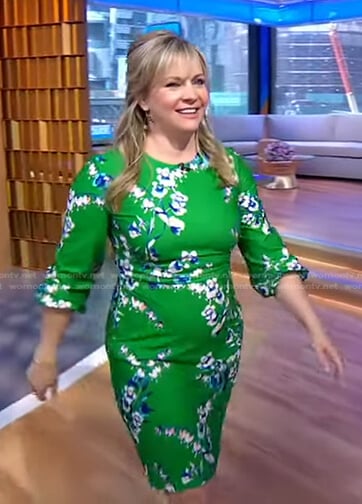 Melissa Joan Hart’s green floral dress on Good Morning America