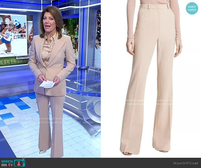 Michael Kors Charlie Crepe Pants worn by Norah O'Donnell on CBS Evening News