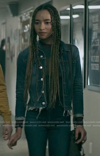 Natalie’s frayed denim jacket on Superman and Lois