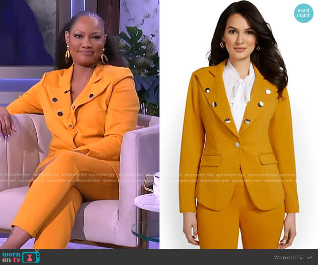 New York & Company Butto-Lapen Jacket worn by Garcelle Beauvais on The Real