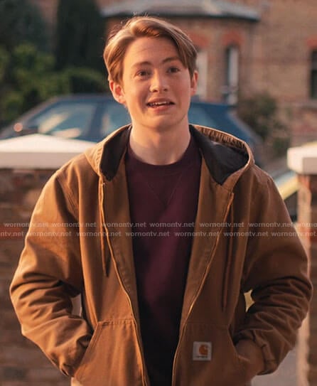 Nick’s tan hooded jacket on Heartstopper