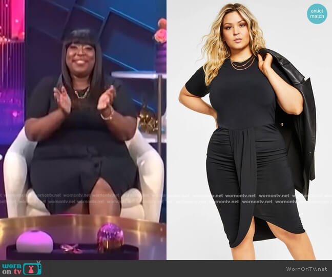 Nina Parker Trendy Plus Size Faux-Wrap Dress worn by Loni Love on E! News