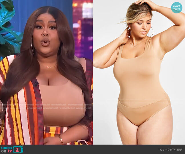 Nina Parker Trendy Plus Size Scoop-Neck Tank Bodysuit worn by Nina Parker on E! News