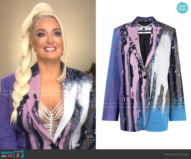 Off-White x Katsu Cady Tomboy Blazer Jacket worn by Erika Jayne on The Real Housewives of Beverly Hills