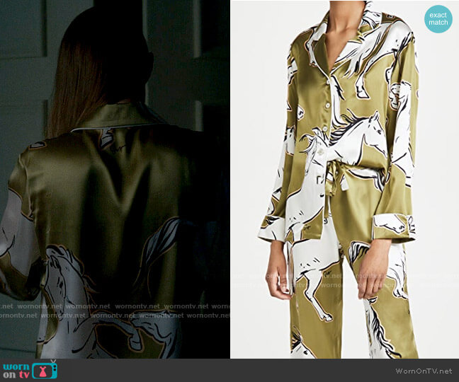 Olivia von Halle Lila Pajamas in Chevalier worn by Becky Green (Erin Doherty) on Chloe