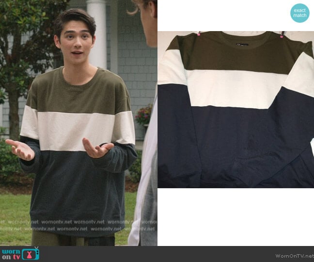Original Use Colorblock Sweater worn by Steven (Sean Kaufman) on The Summer I Turned Pretty