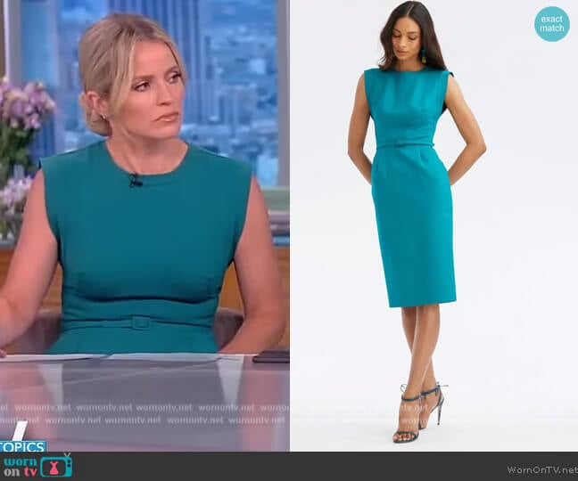Oscar De La Renta Stitch Detail Pencil Dress worn by Sara Haines on The View
