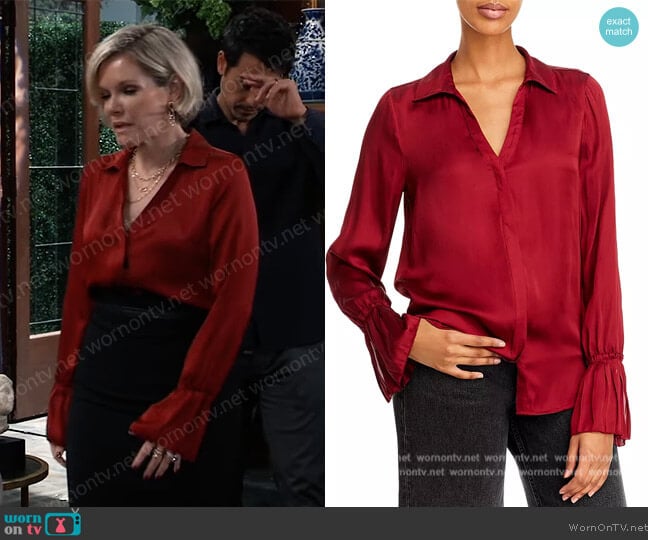 Paige Abriana Flare Cuff Shirt worn by Ava Jerome (Maura West) on General Hospital