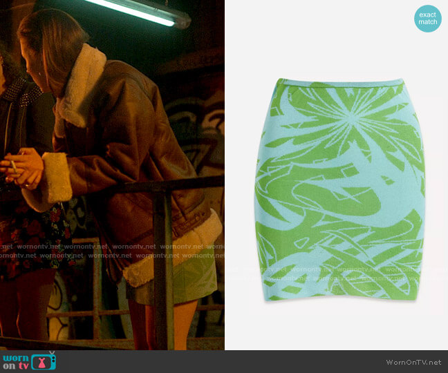 Paloma Wool Aeri Flash Print Skirt worn by Becky Green (Erin Doherty) on Chloe