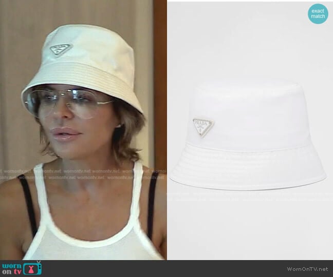 Prada Re-Nylon Bucket Hat worn by Lisa Rinna on The Real Housewives of Beverly Hills