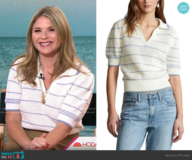 Ralph Lauren Striped Knit Polo worn by Jenna Bush Hager on Today