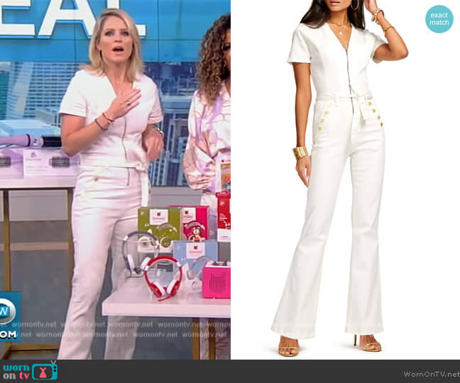 Ramy Brook Helena Denim Jumpsuit worn by Sara Haines on The View