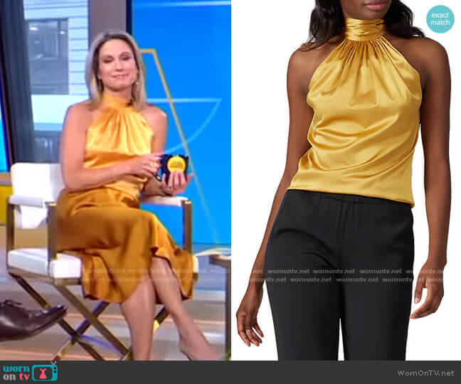 Ramy Brook Lori Top worn by Amy Robach on Good Morning America