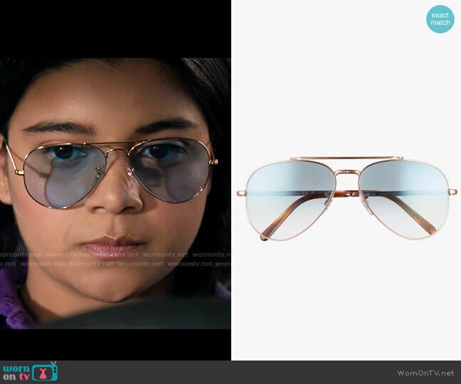 Ray-Ban Aviator Sunglasses worn by Kamala Khan (Iman Vellani) on Ms. Marvel