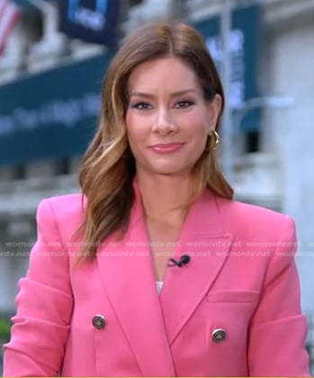 Rebecca’s pink double breasted blazer on Good Morning America