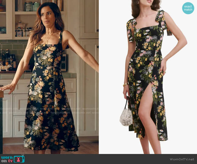 Reformation Dominique Dress in Sicilia worn by Isabel Salazar (Ana Ortiz) on Love Victor