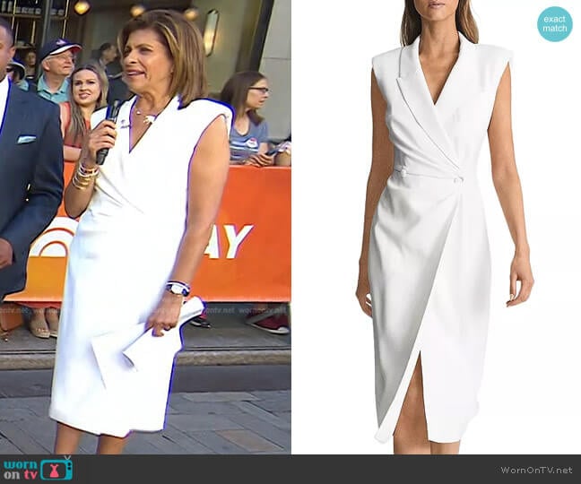 Reiss Cecile Tux Bodycon Midi Dress worn by Hoda Kotb on Today