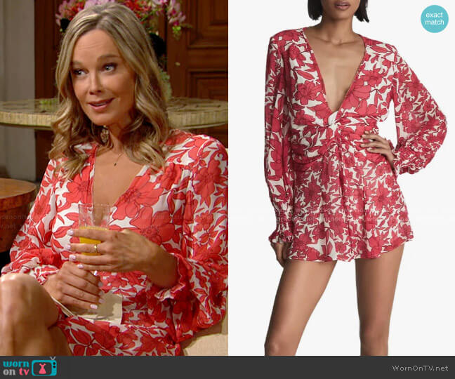 Reiss Summer Floral Romper worn by Donna Logan (Jennifer Gareis) on The Bold and the Beautiful
