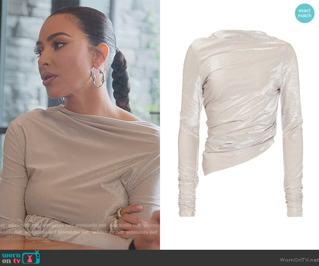 Rick Owens Lilies knit top worn by Kim Kardashian (Kim Kardashian) on The Kardashians