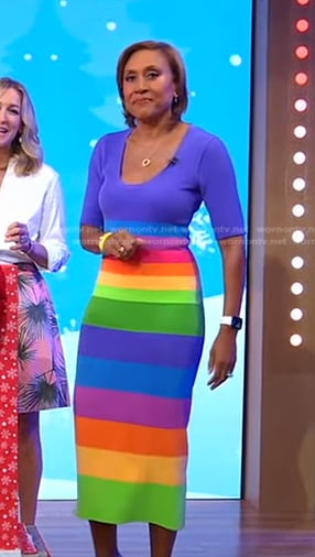 Robin’s rainbow stripe dress on Good Morning America