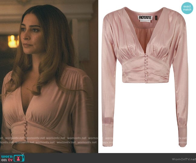 Rotate Birger Christensen Tracy Top worn by Sloan (Genesis Rodriguez) on The Umbrella Academy