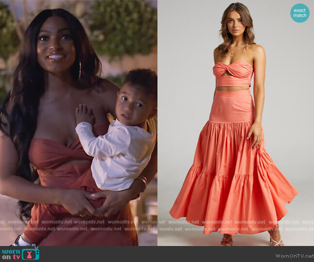 Runaway the Label Ayla Top in Sunset worn by Lesa Milan (Lesa Milan) on The Real Housewives of Dubai
