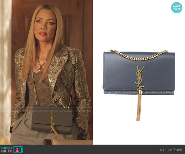 Saint Laurent Kate Tassel Satchel Bag worn by Dominique Deveraux (Michael Michele) on Dynasty