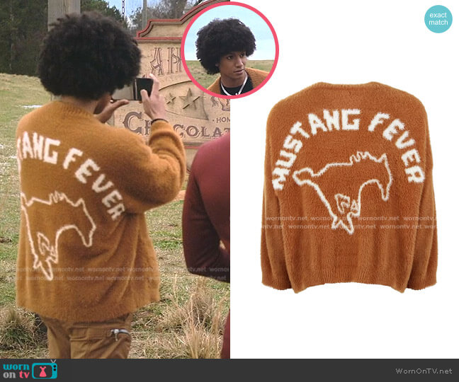 Saint Ramon Mustang Fever Cardigan worn by Lino (Donovin Miller) on Tom Swift